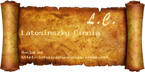 Latosinszky Cinnia névjegykártya